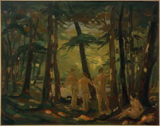 Forest Landscape with Bathers